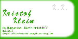 kristof klein business card